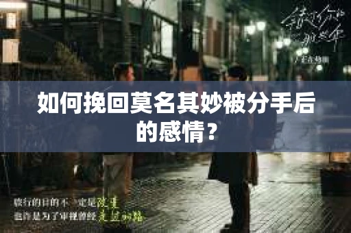 如何挽回莫名其妙被分手后的感情？