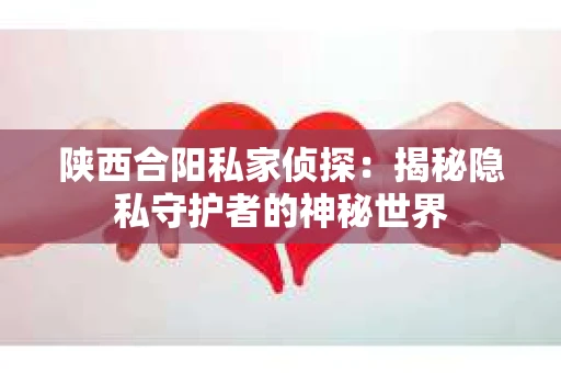 陕西合阳私家侦探：揭秘隐私守护者的神秘世界