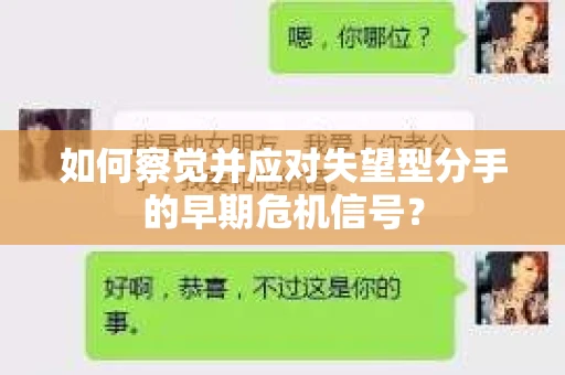 如何察觉并应对失望型分手的早期危机信号？